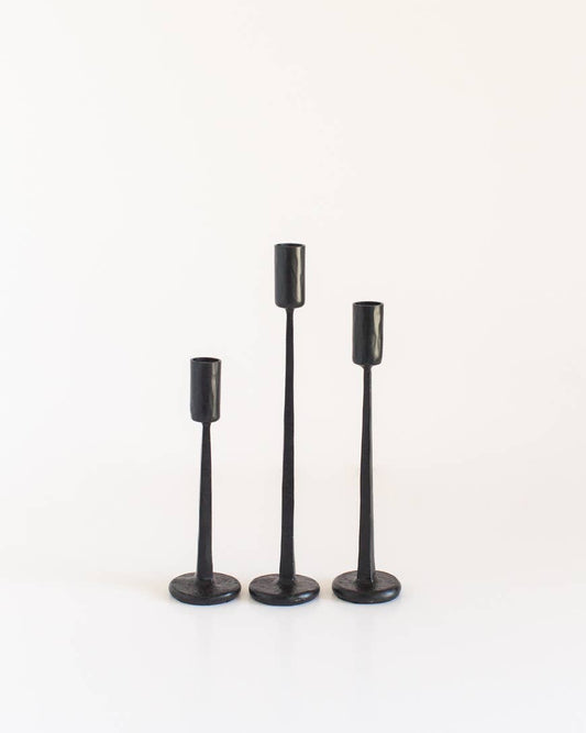 Dante Hand-Forged Iron Candle Holder | Black by Creative Women