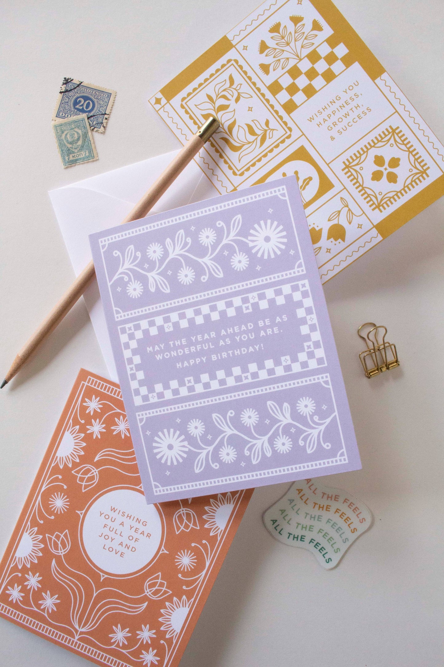 Lavender Floral Birthday Greeting Card by Line & Kind Paper Co.