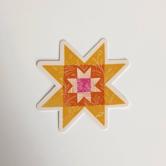 Bright Colored Quilt Square Sticker by Elizabeth Kirsteatter