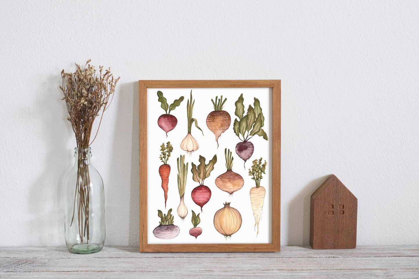 Watercolor Root Vegetables Garden Art Print by Fox & Fables