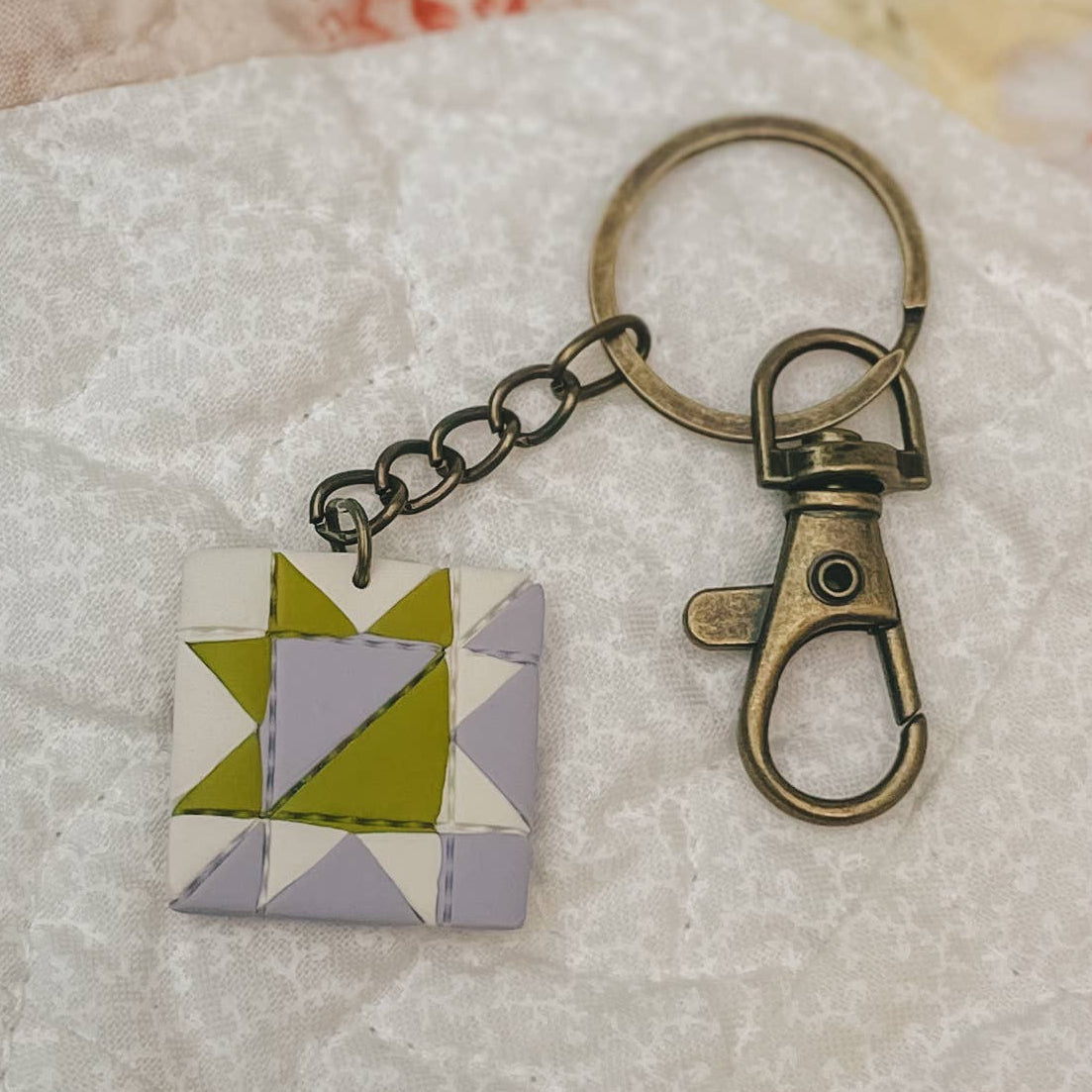 Lavender + Thyme | Quilted Style Keychains by Sydni Carlson Art