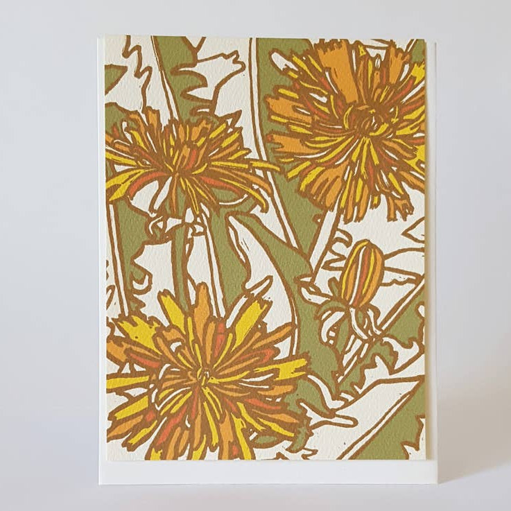 Yellow Dandelion card by Little Green