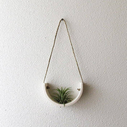 Hanging Air Plant Cradle | White Earthenware by Mudpuppy