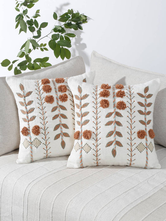 Pom Pom Leaf 18" x 18" Throw Pillow | Terra