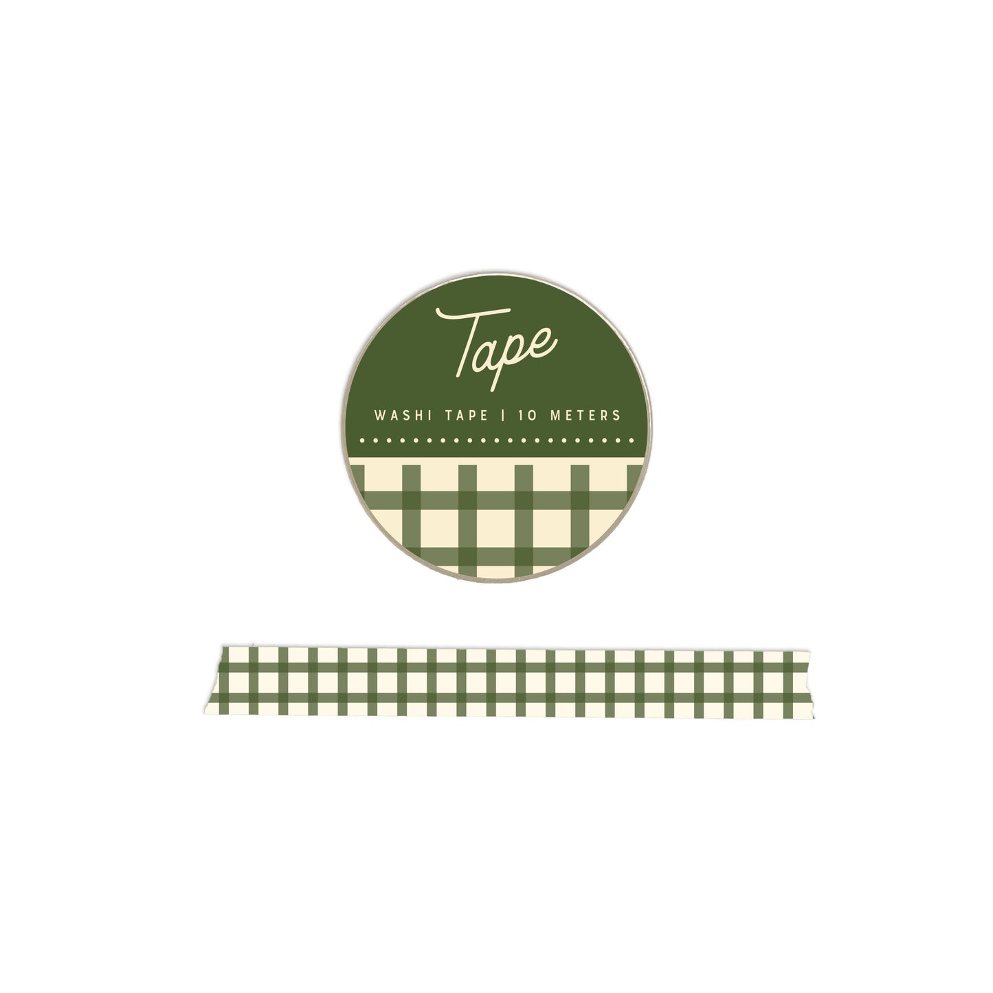 Green Gingham Washi Tape by Ruff House Print Shop