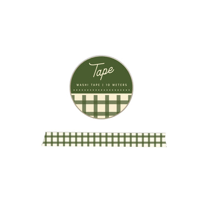 Green Gingham Washi Tape by Ruff House Print Shop