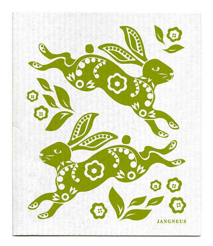 Hare | Green Swedish Dishcloth