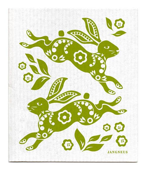Hare | Green Swedish Dishcloth