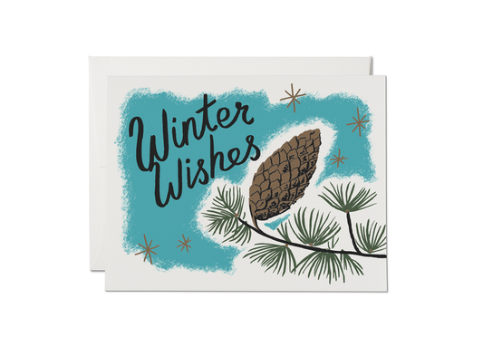 Pine Cones Holiday Greeting Card by Red Cap Cards
