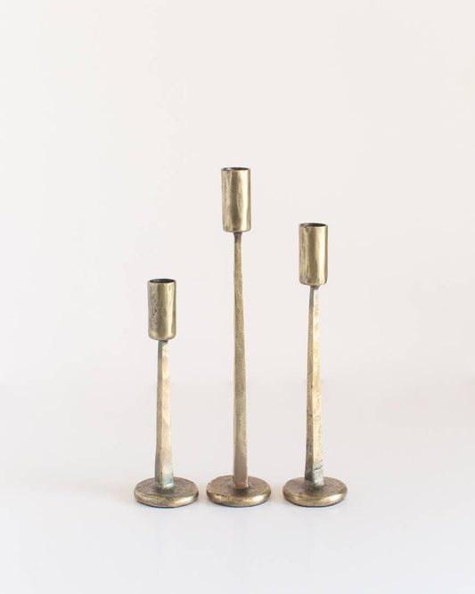 Dante Hand-Forged Iron Candle Holder | Brass by Creative Women