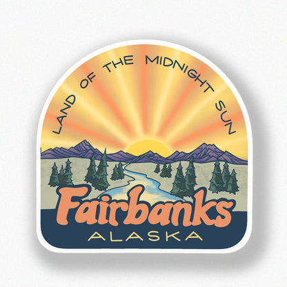 Midnight Sun Fairbanks sticker by Michele Michael Art