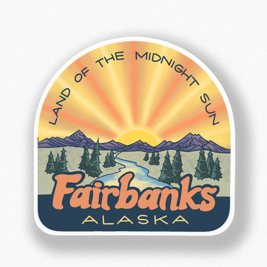 Midnight Sun Fairbanks sticker by Michele Michael Art