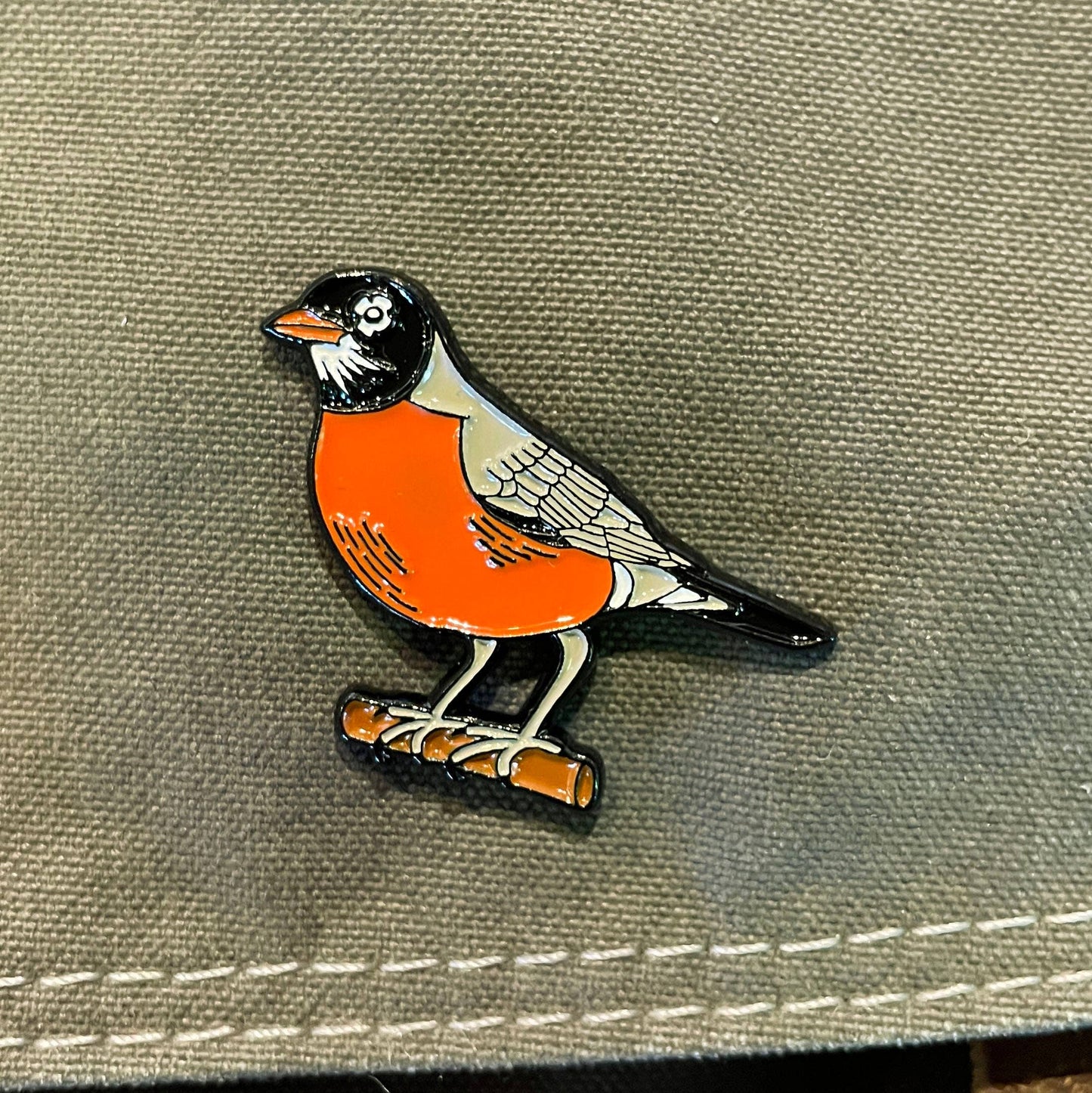 American Robin Enamel Pin by Green Bird Press