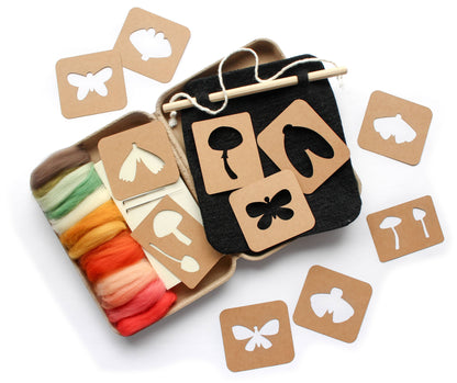 Moth + Mushroom Banner Felting Kit