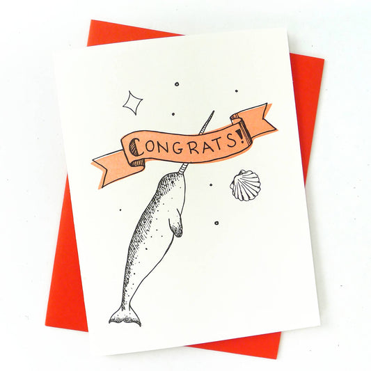 Congrats Narwhal Card by Middle Dune
