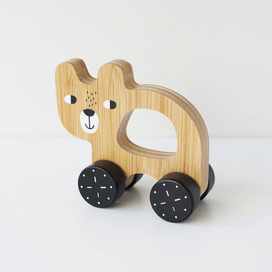 Wooden Push Toy | Bear by Wee Gallery