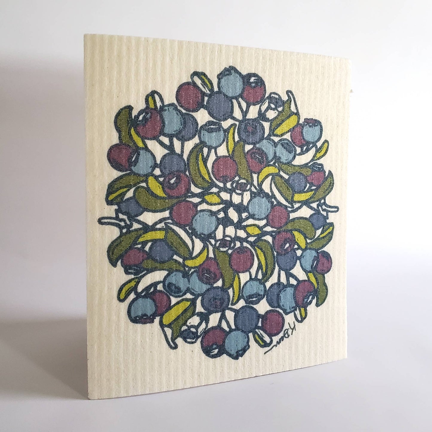 Summer Blueberry Swedish Dishcloth by Little Green