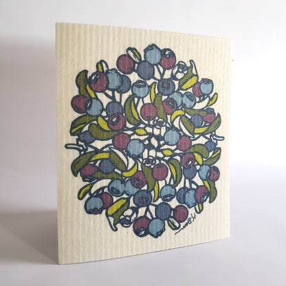 Summer Blueberry Swedish Dishcloth by Little Green