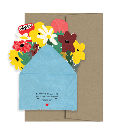 Thanks with Flowers - Die Cut Card by Isatopia