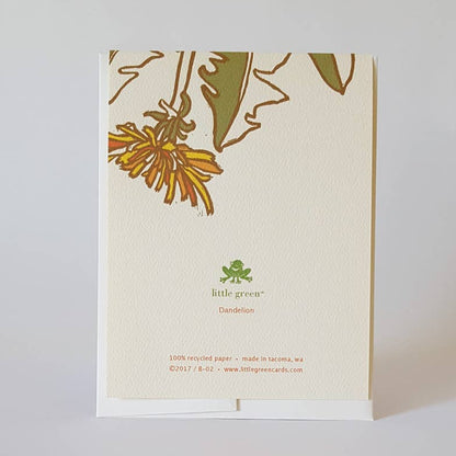 Yellow Dandelion card by Little Green