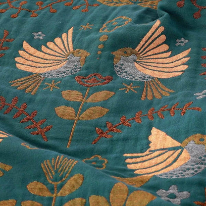 Scandinavian Bird Reversible Throw Blanket by Moderny