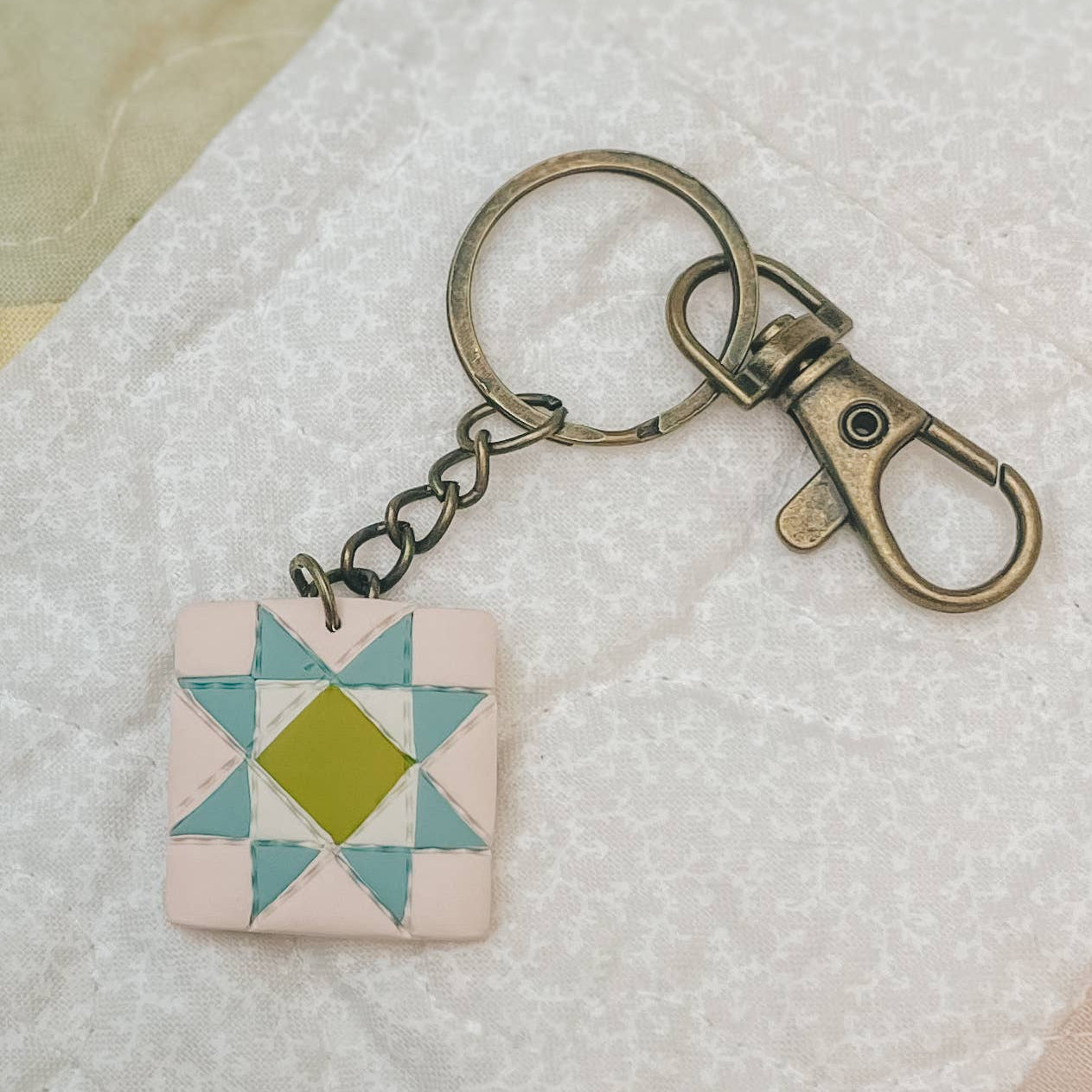 Cottage Quilt | Quilted Style Keychains by Sydni Carlson Art