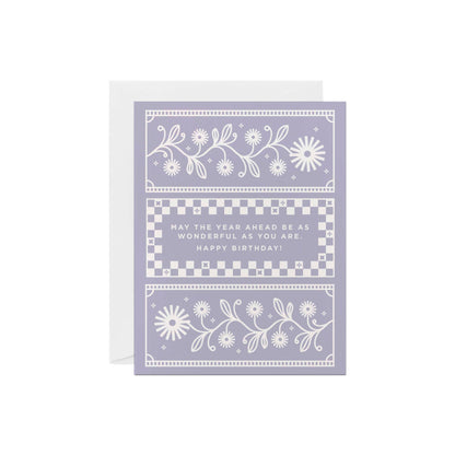 Lavender Floral Birthday Greeting Card by Line & Kind Paper Co.