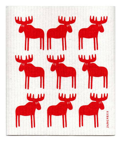 Moose | Red Swedish Dishcloth