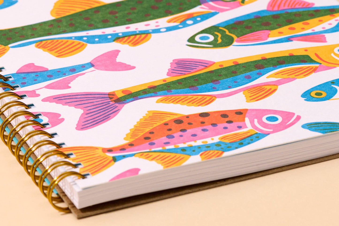 Rainbow Trout Fish Spiral Lined Notebook by And We Are Here
