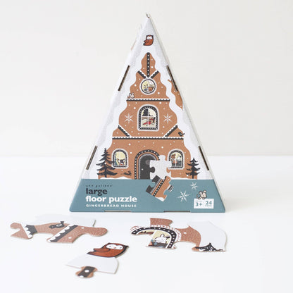 Gingerbread House Holiday Floor Puzzle by Wee Gallery