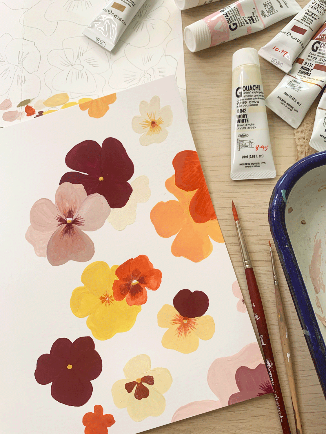 Pansies Greeting Card by Elana Gabrielle