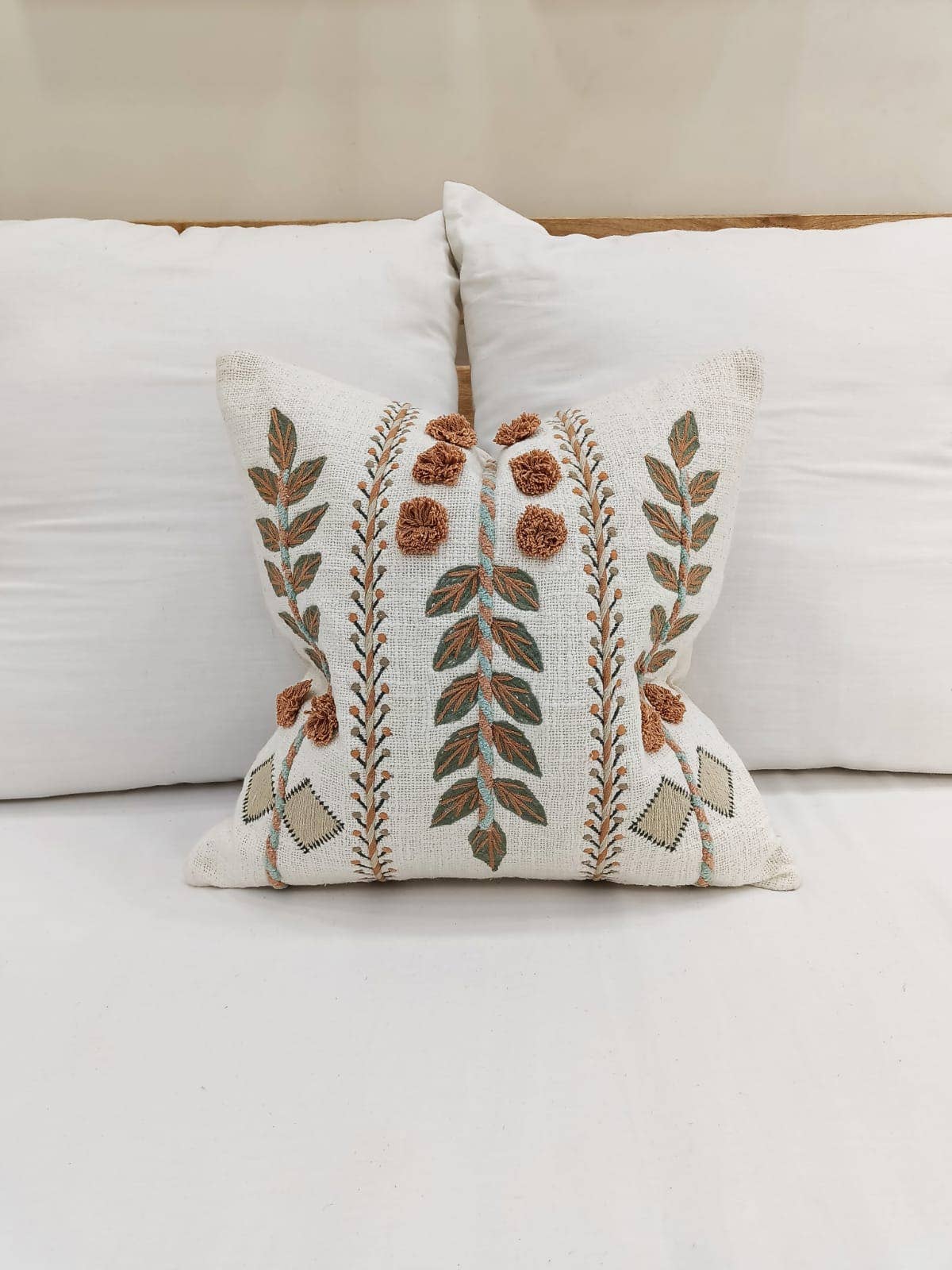 Pom Pom Leaf 18" x 18" Throw Pillow | Terra