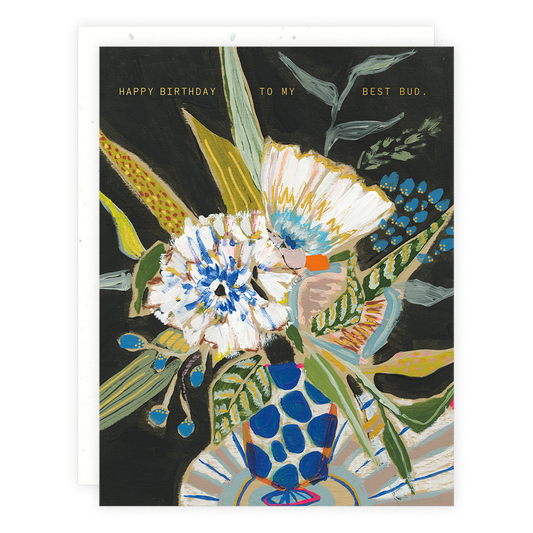 Blue Polka Floral Card by Someday Studio