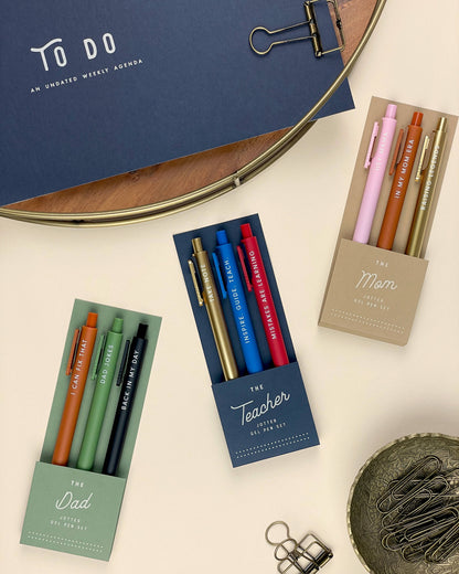 The Teacher Jotter Gel Pen: Set of 3 by Ruff House Print Shop