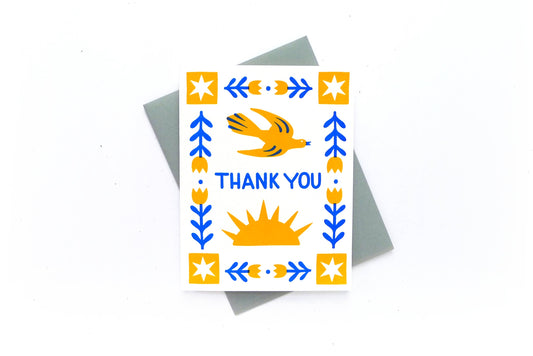 Folk Thank You Card by Middle Dune