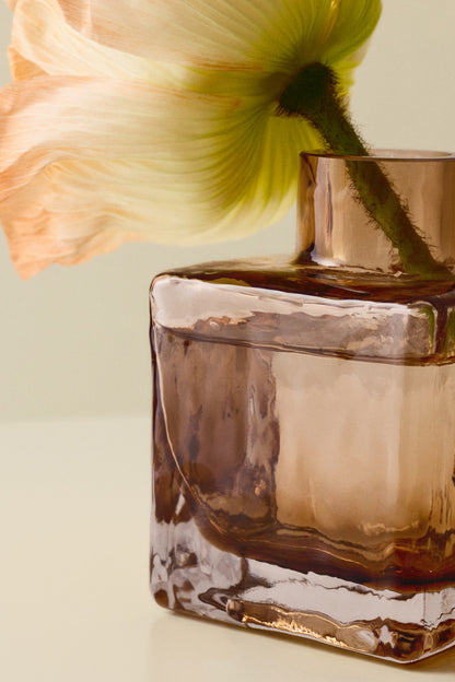 Textured Recycled Glass Bud Vase