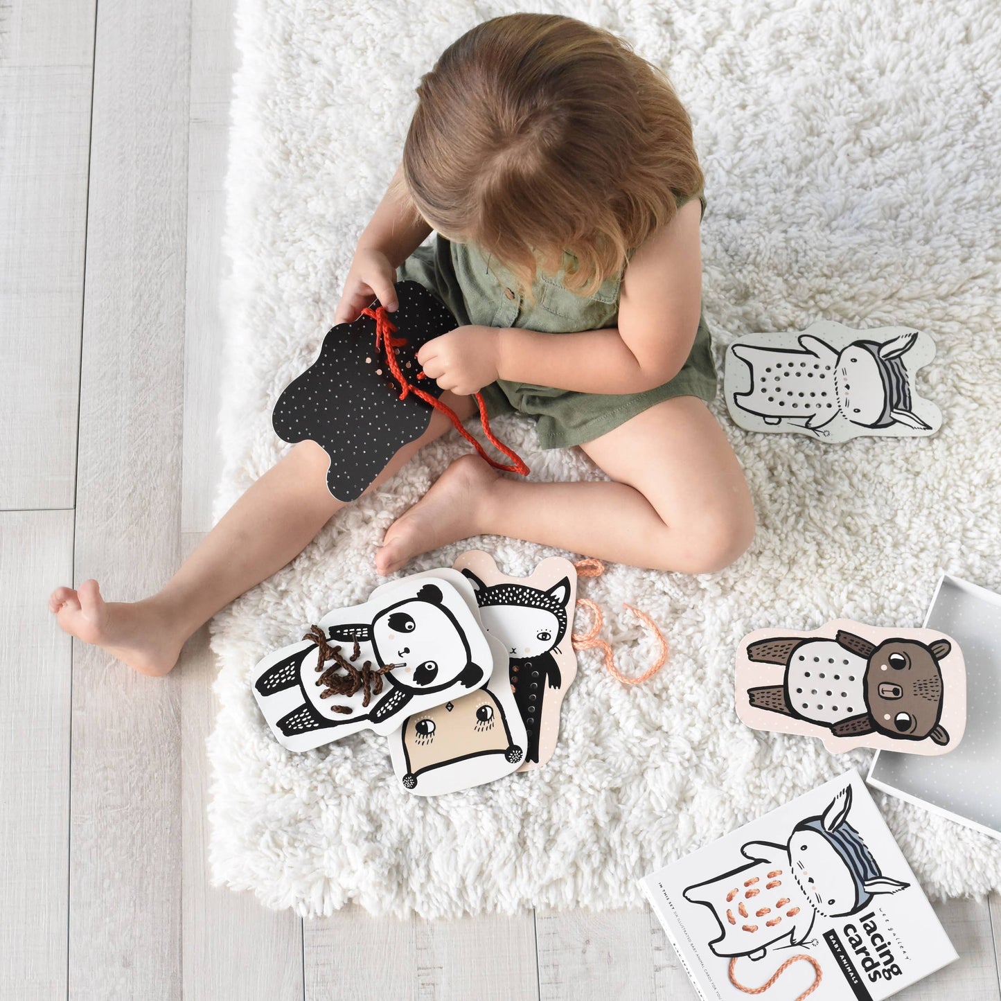 Baby Animals Lacing Cards for Baby by Wee Gallery