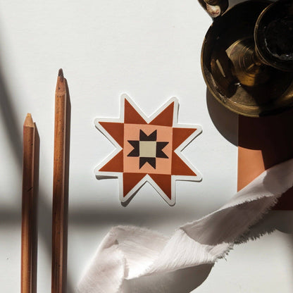 Neutral Quilt Square Sticker by Elizabeth Kirsteatter