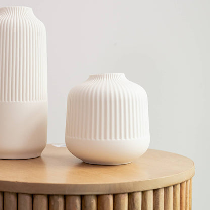 Ribbed Ceramic Vase