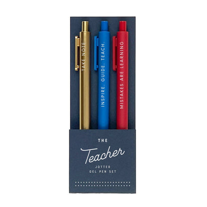 The Teacher Jotter Gel Pen: Set of 3 by Ruff House Print Shop