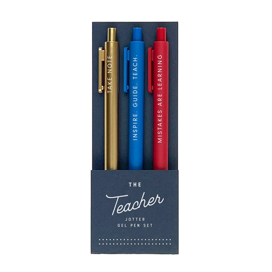 The Teacher Jotter Gel Pen: Set of 3 by Ruff House Print Shop