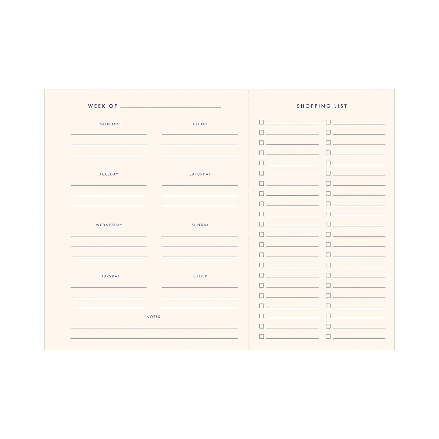 The Menu Weekly Meal Planner by Ruff House Print Shop