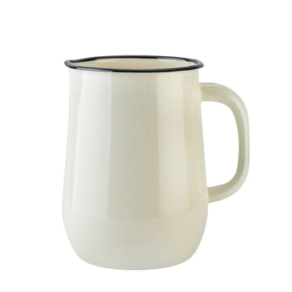Ivory Vintage Enamel Jug Pitcher