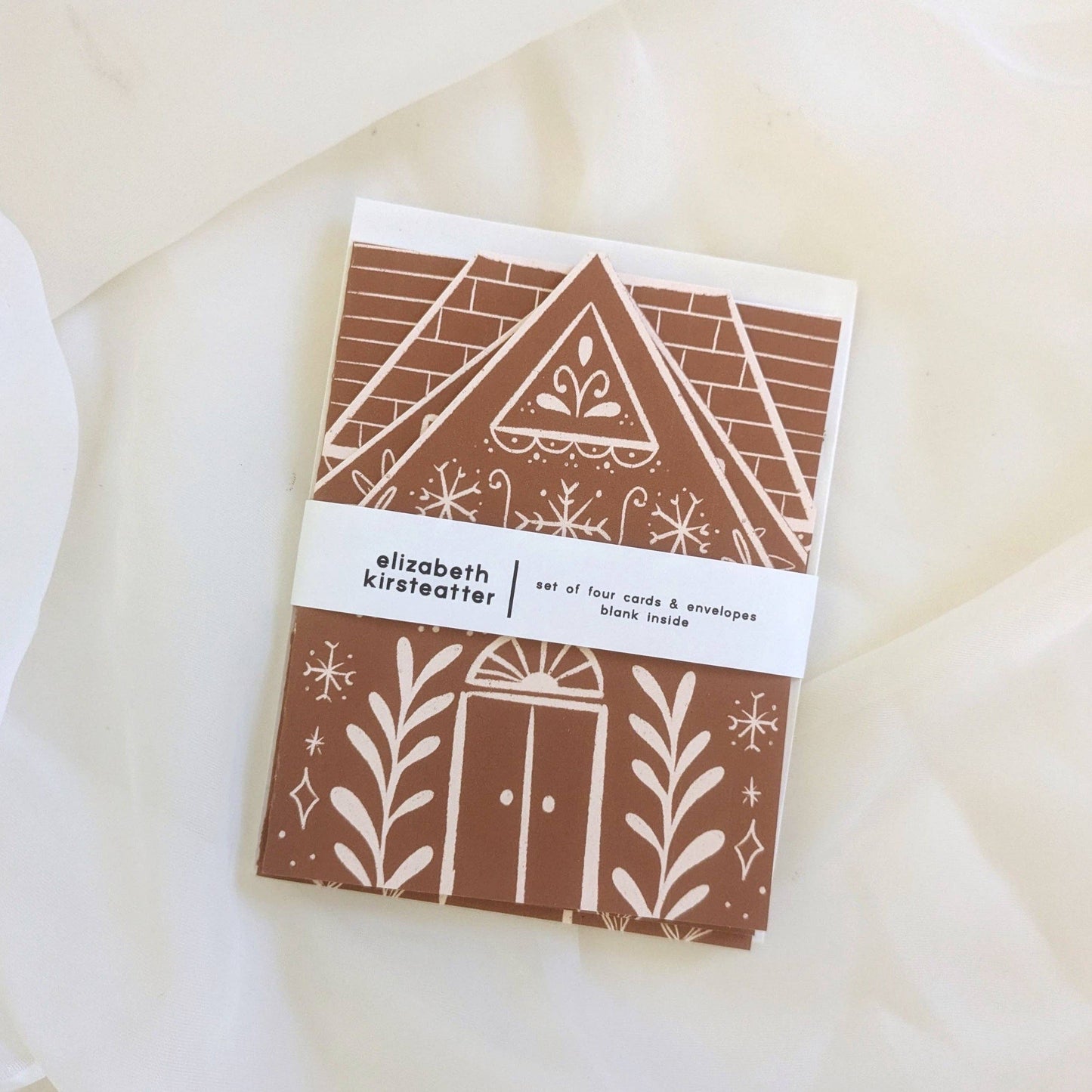 Gingerbread Houses | Set of Four Cards by Elizabeth Kirsteatter
