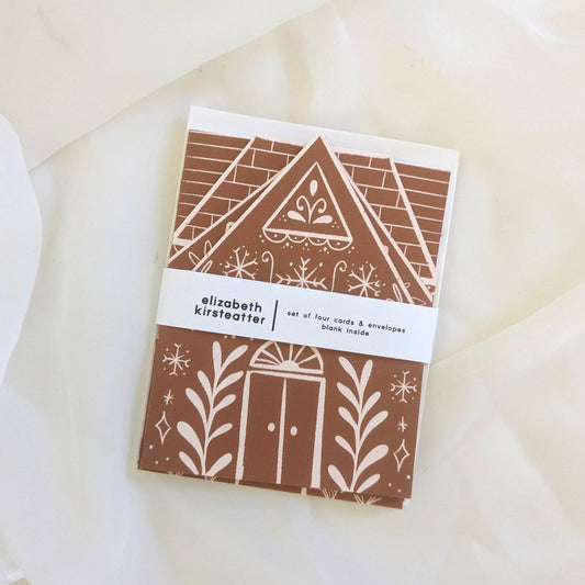 Gingerbread Houses | Set of Four Cards by Elizabeth Kirsteatter