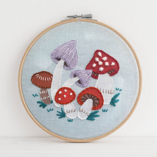 Mushrooms Premium Embroidery Kit by Antquaria