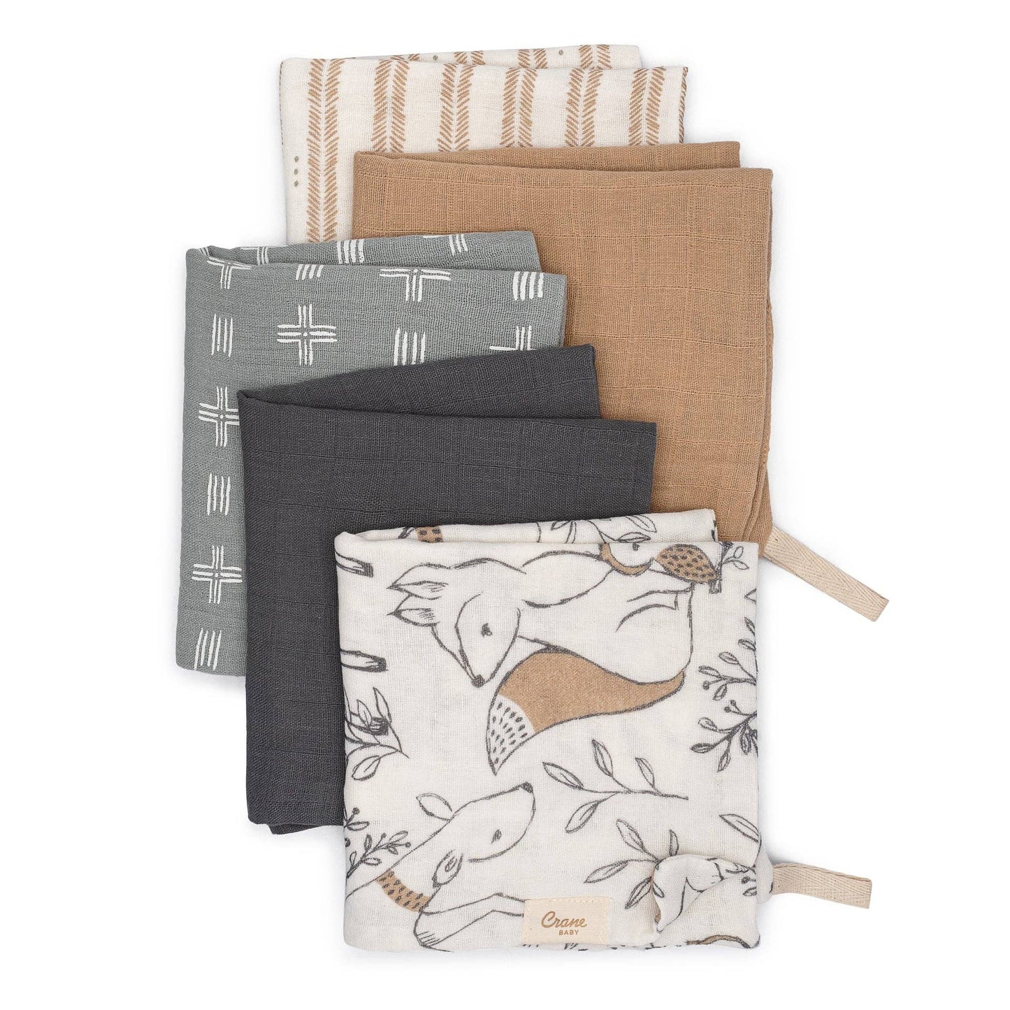 Woodland Animals 5-Piece Washcloth Set by Baby Crane