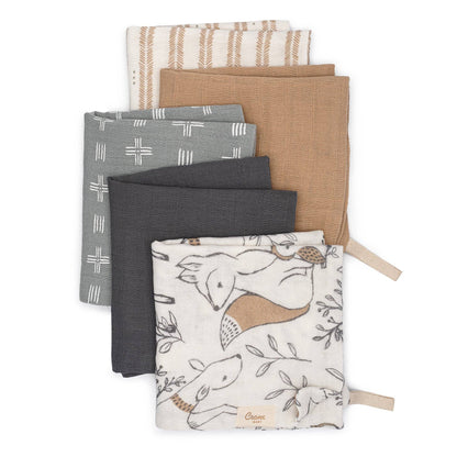 Woodland Animals 5-Piece Washcloth Set by Baby Crane