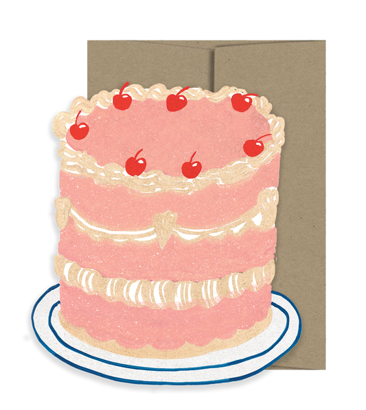 Party Cake - Die Cut Card by Isatopia
