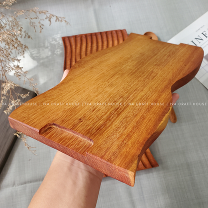 Wavy Wooden Serving Charcuterie Board Tray by 194 Craft House